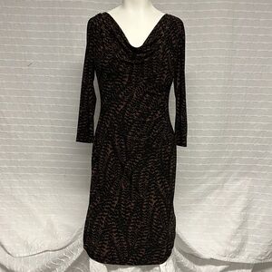 Vintage Lauren Ralph‎ Lauren Animal Print Dress Size 4P Career Cocktail Event